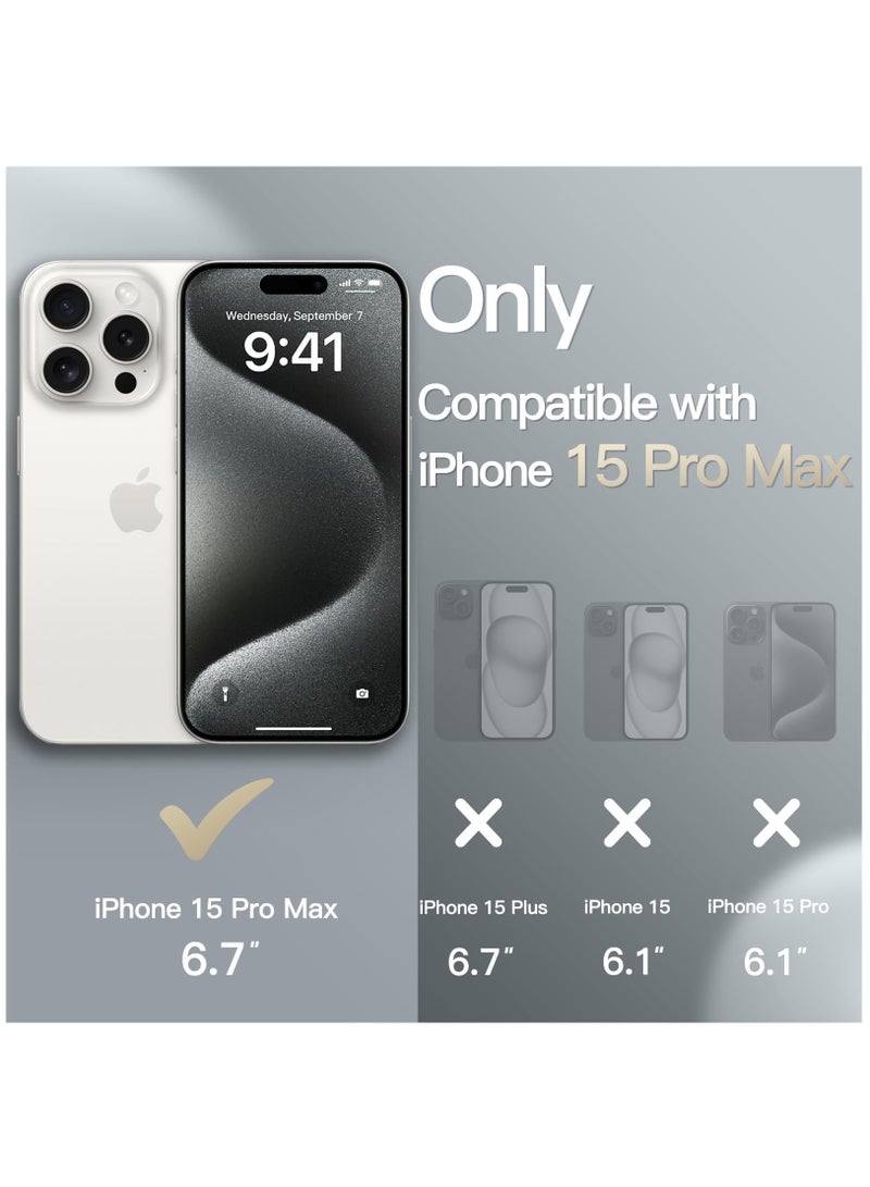 Jetech Slim Case For Iphone 15 Pro Max 6.7 Inch With Camera Lens Full Cover Protection Ultra Thin Lightweight Matte Finish Minimalist Protective Phone Cover White Titanium - Image 2