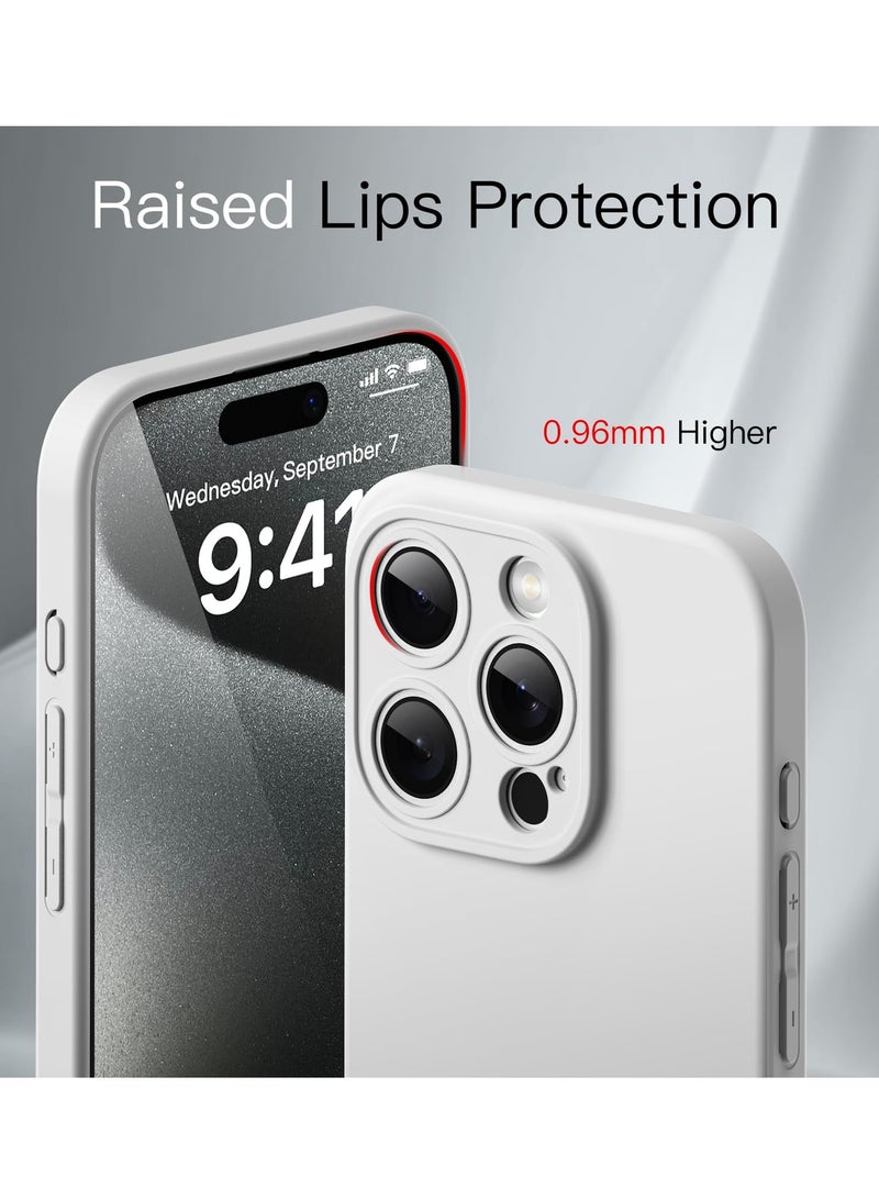 Jetech Slim Case For Iphone 15 Pro Max 6.7 Inch With Camera Lens Full Cover Protection Ultra Thin Lightweight Matte Finish Minimalist Protective Phone Cover White Titanium - Image 4