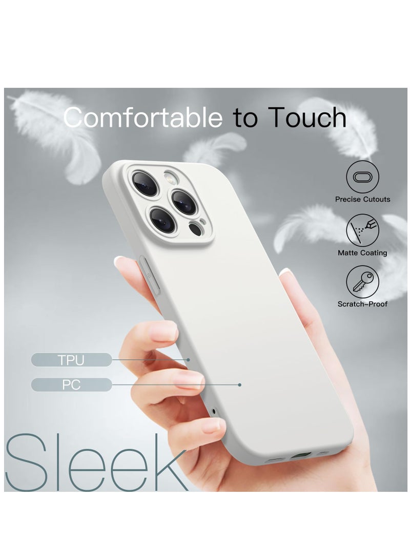 Jetech Slim Case For Iphone 15 Pro Max 6.7 Inch With Camera Lens Full Cover Protection Ultra Thin Lightweight Matte Finish Minimalist Protective Phone Cover White Titanium - Image 5