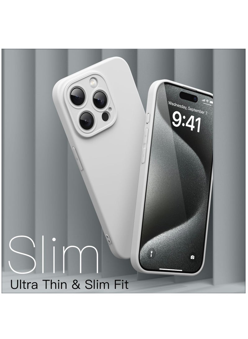 Jetech Slim Case For Iphone 15 Pro Max 6.7 Inch With Camera Lens Full Cover Protection Ultra Thin Lightweight Matte Finish Minimalist Protective Phone Cover White Titanium - Image 3