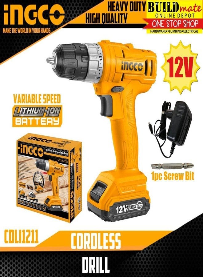 Ingco Li-Ion Cordless Drill, Yellow,Black - Image 2