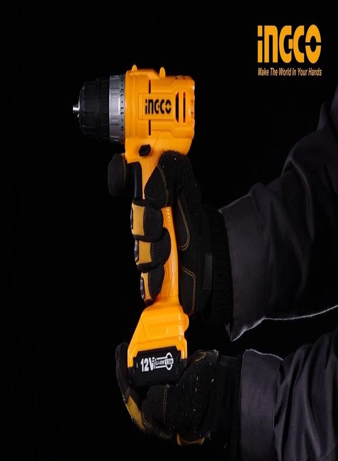 Ingco Li-Ion Cordless Drill, Yellow,Black - Image 5