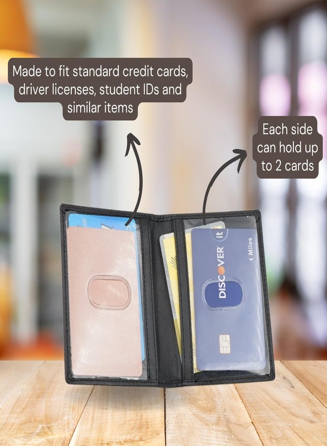 محفظة AG Wallets 2 لحامل رخصة القيادة الجلدية ثنائية الطي (أسود) - Image 5