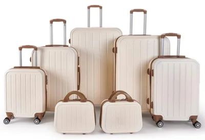 LIMRA Travel bag set consisting of 7 luggage bags beige/gold color, size 32"/28"/24"/20"/16"/15"/12 inches