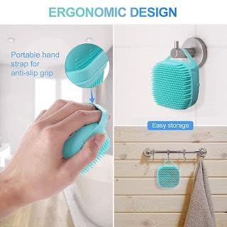 KERFORA Silicone Soft Bath Brush with Shampoo Dispenser, Shower Scrubber for Deep Cleaning and Gentle Massage for Men, Women, and Children (Multi Color) - Image 4