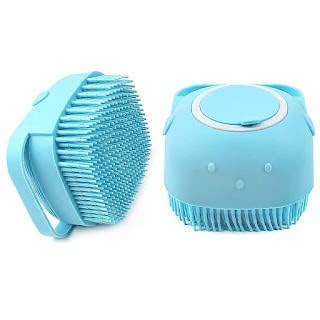 KERFORA Silicone Soft Bath Brush with Shampoo Dispenser, Shower Scrubber for Deep Cleaning and Gentle Massage for Men, Women, and Children (Multi Color) - Image 1