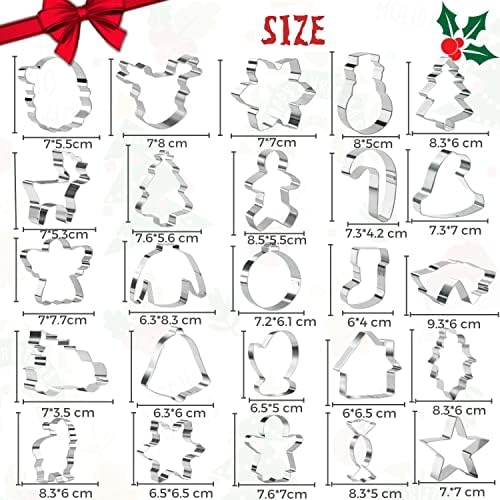 KAISHANE Christmas Cookie Cutters Set of 25  Stainless Steel Christmas Biscuit Cutter Snowman Gingerbread Man Snowflake Christmas Tree Beer  More Shapes For Baking Xmas - Image 2