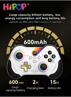 HIPOP Wireless Gaming Gamepad for Switch, PC, Android, Simulates Real Vibration and Precise Buttons, Cool Gaming Controller for Kids and Adults  - Image 4