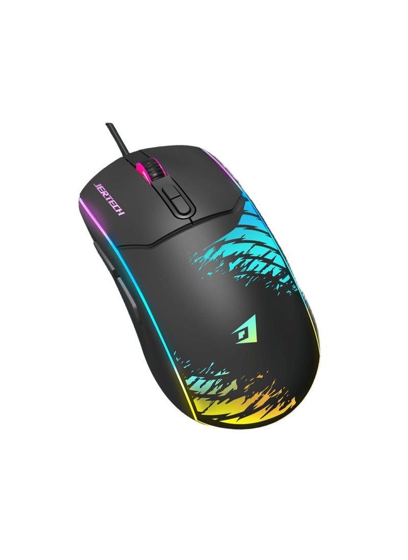 JERTECH JERTECH XP14 Wired Gaming Mouse with RGB Lighting - High DPI 3600, 1000Hz Frequency, Ergonomic Design, 1.5m Wire - Black  - Image 1