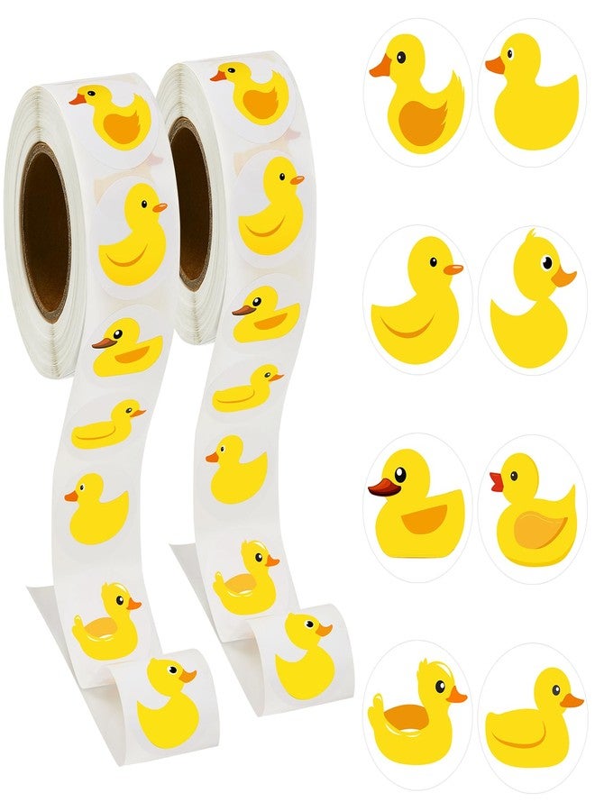 Henoyso 1000 Pcs Duck Stickers Cute Rubber Yellow Duck Stickers Decoration for Kids Birthday Party Favor Bags Water Bottle Notebook Decorations, 1. 5 Inch - Image 1