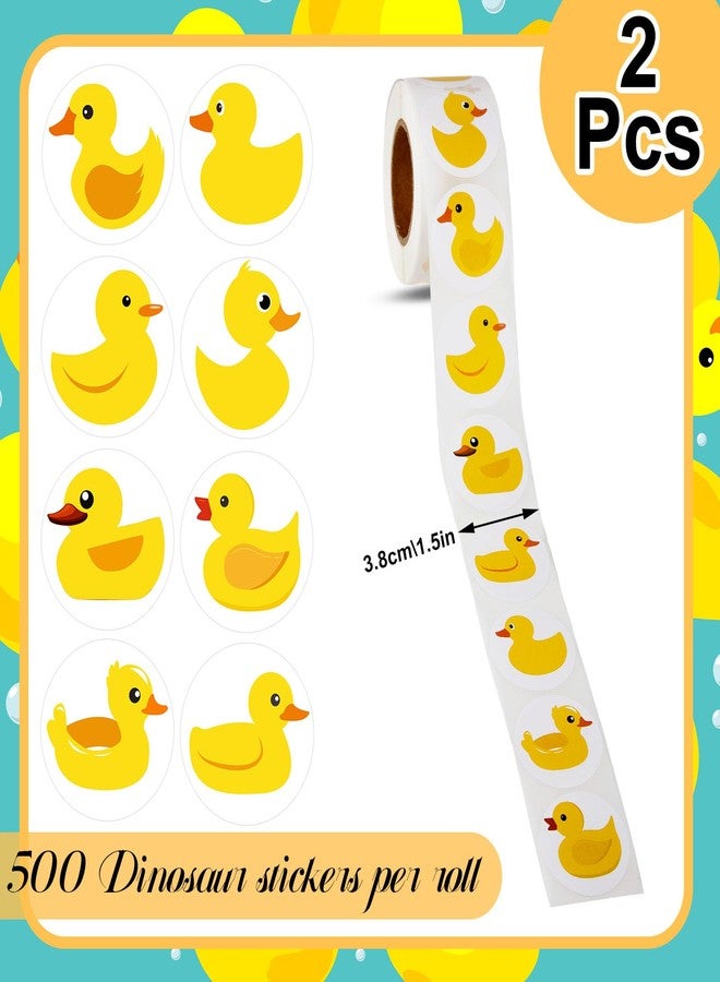 Henoyso 1000 Pcs Duck Stickers Cute Rubber Yellow Duck Stickers Decoration for Kids Birthday Party Favor Bags Water Bottle Notebook Decorations, 1. 5 Inch - Image 3