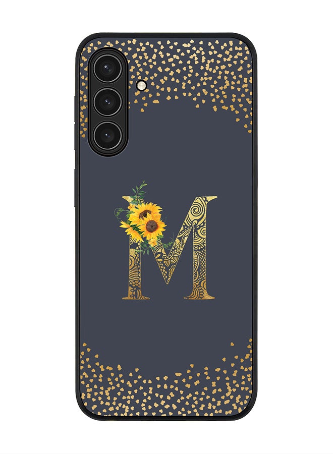 Stylizedd For Samsung Galaxy A17 / A17 4G Case,Slim fit Camera Protection, Shockproof Thin Phone cover  - Custom Floral Monogram - M  (Grey )