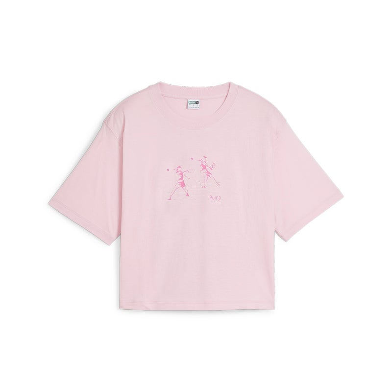 PUMA TEAM Womens Purple Relaxed T-shirt - Image 4