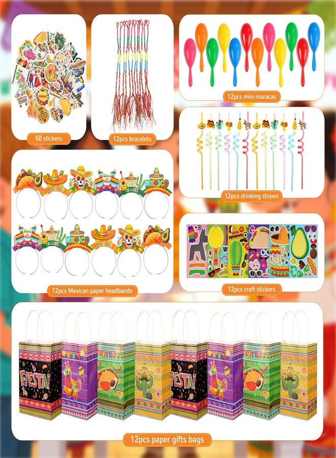 Vanblue 122 Pcs Mexican Fiesta Party favors Set Gift Fiesta Birthdays Decoration Cinco De Mayo Party Favors, Sombrero Headbands Goodie Bag Stuffers for Mexican Carnival Themed Supplies - Image 3