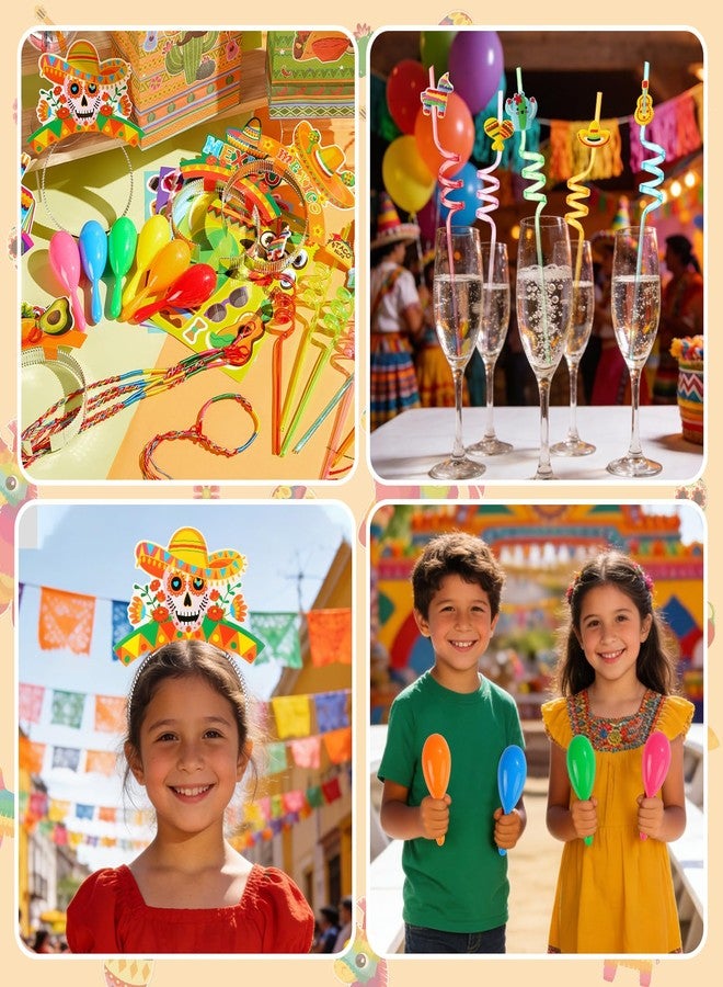 Vanblue 122 Pcs Mexican Fiesta Party favors Set Gift Fiesta Birthdays Decoration Cinco De Mayo Party Favors, Sombrero Headbands Goodie Bag Stuffers for Mexican Carnival Themed Supplies - Image 4