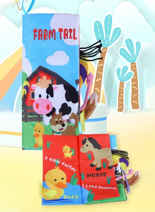 BabyMoo كتاب قماشي تفاعلي ثلاثي الأبعاد من بيبي مو فارم تيل لتنمية الحواس المبكرة - لعبة قابلة للغسل ومقاومة للماء للأطفال الرضع والأطفال الصغار من عمر 3 أشهر فما فوق - Image 2