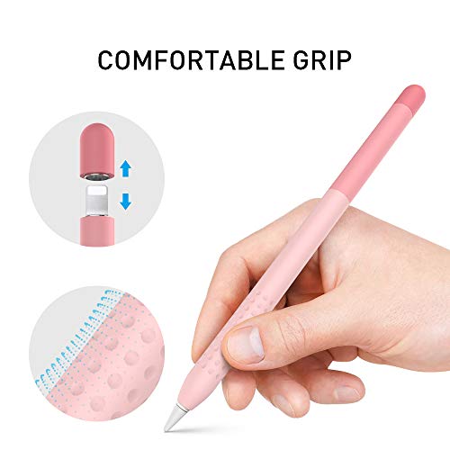 Delidigi iPencil Case for Apple Pencil 1st Generation Gradient Color Silicone Protective Cover Skin Sleeve Accessories Compatible with Apple Pencil 1st Gen Pink - Image 5