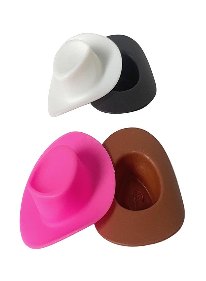 JAGTRADE Plastic Mini Cowboy & Cowgirl Hats (Pack of 10) - Western Dolls Hat - Cute Party Props - Brown - Image 2