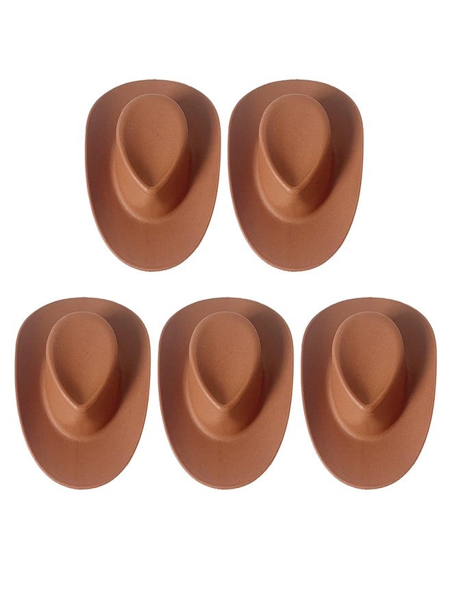 JAGTRADE Plastic Mini Cowboy & Cowgirl Hats (Pack of 10) - Western Dolls Hat - Cute Party Props - Brown - Image 1