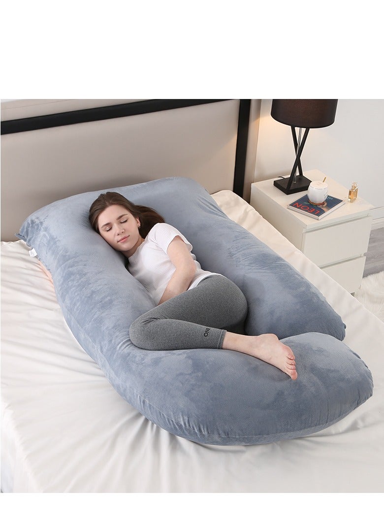 PureTuti G Shape Velvet Pregnancy Pillow - Luxurious Maternity Support Pillow for Comfort and Back Relief
