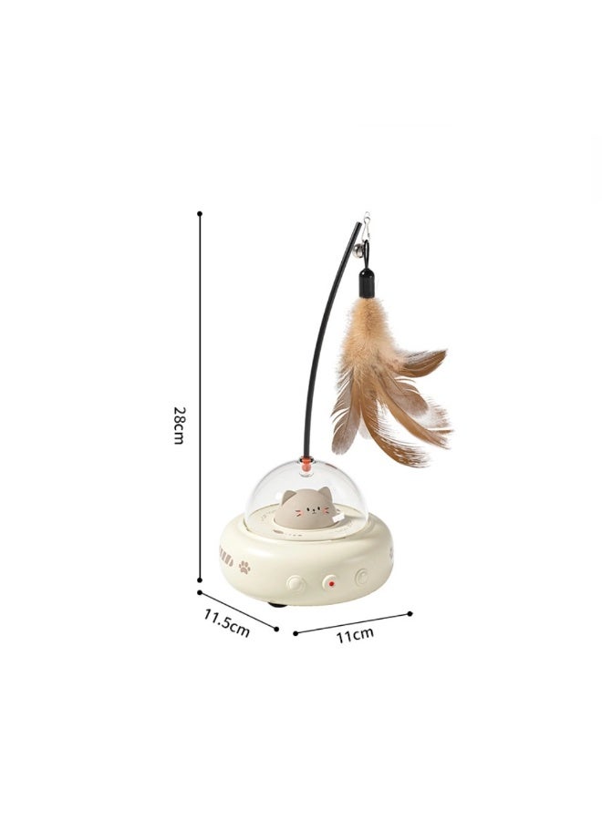 DEIN Interactive Cat Toy 4-in-1 Laser u0026 Feather Teaser – Smart Automatic Rotating Ball with Obstacle Avoidance, Motion Activated, Safe Gentle Laser Light, Scratch-Resistant Durable ABS for Indoor Cats - Image 3