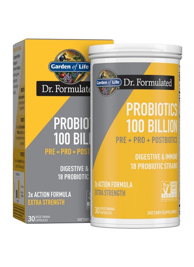 Garden of Life - Dr Formulated Once Daily 3In1 Complete Probiotics Prebiotics & Postbiotics Supplement For Women And Men’S Digestive & Immune Health Extra Strength 100 Billion Cfu 30 Day Supply - Image 1