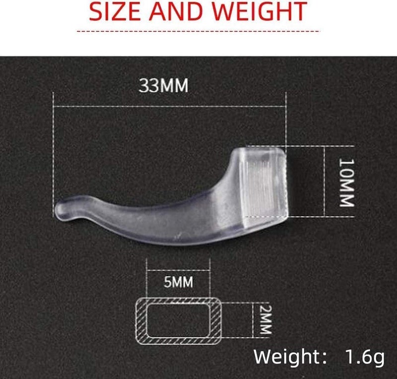 HZYH 6 Pairs Non Slip Glasses Ear Hook Handles Elastic Silicone Non Slip Hooks Easy to Wash Soft and Comfortable for Glasses and Sunglasses Transparent and Black, One Size - Image 2