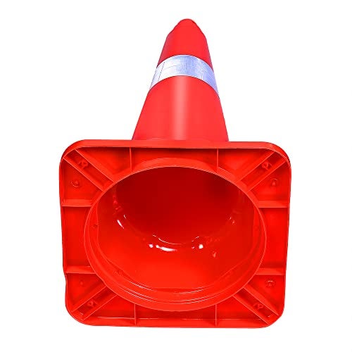 ABS INDUSTRY Safety Cones Injection Moulded 2 Cones 1.2 kg with 2 Meters S Hook Safety Chain Multipurpose PVC Plastic Traffic Safety Cone and Highly Visible Reflective Collar - Image 3