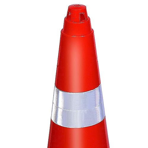 ABS INDUSTRY Safety Cones Injection Moulded 2 Cones 1.2 kg with 2 Meters S Hook Safety Chain Multipurpose PVC Plastic Traffic Safety Cone and Highly Visible Reflective Collar - Image 4