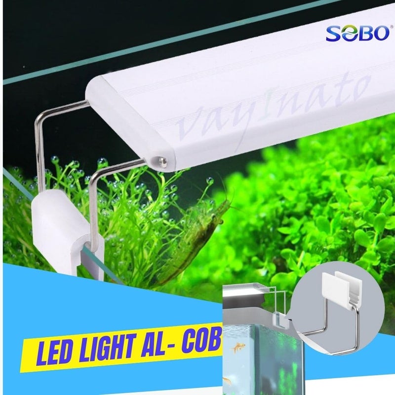 VAYINATO إضاءة LED للنباتات المائية من سلسلة Sobo Cob رفيعة ومشرقة (Al-180 | 8W | مناسبة لحوض سمك 20-30 سم) - Image 3