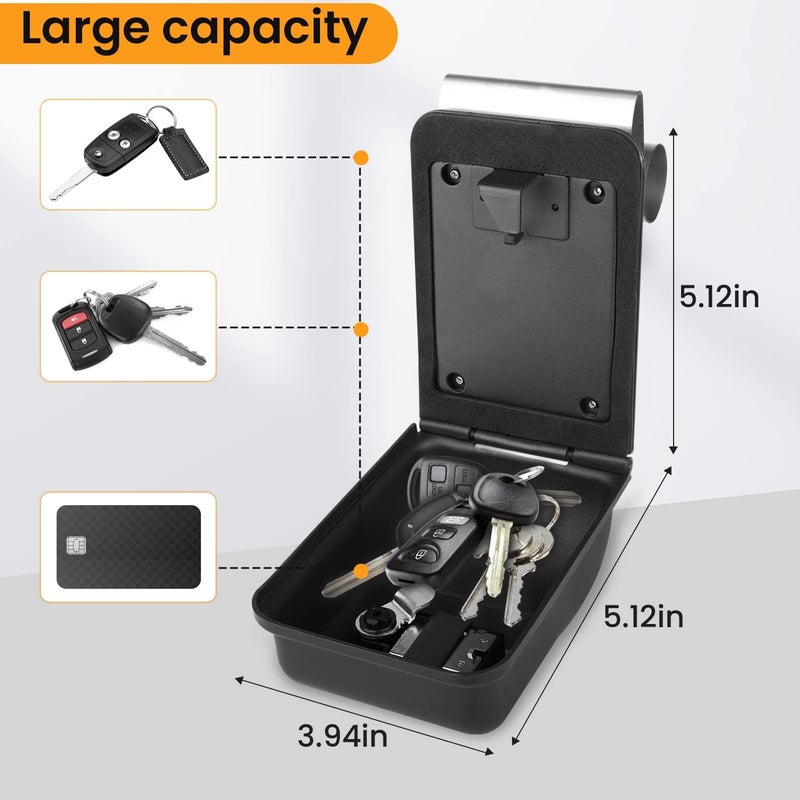 Casmer 3 Digit Combination Lock Box for Car Keys - Heavy Duty Steel, Window Mount Installation - Image 2