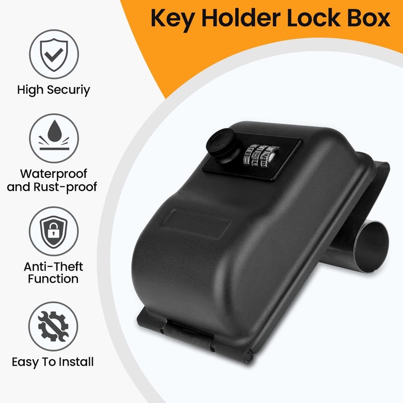 Casmer 3 Digit Combination Lock Box for Car Keys - Heavy Duty Steel, Window Mount Installation - Image 5
