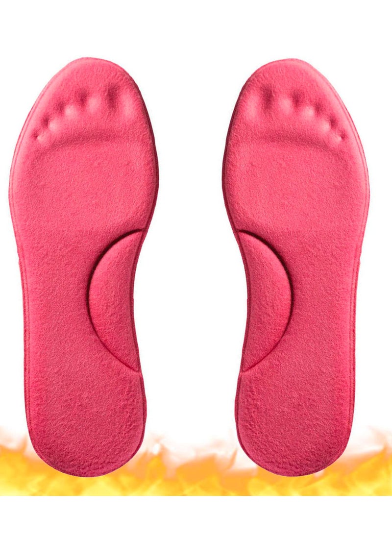Generic Self-Heating Insoles, Feet Warm Memory Foam Arch Support Insoles Winter Sports Shoes Self-heating Shoe Pads, for Trainers, Sports, Warm Health Gift Women and Men (Pink, 39-40)  - Image 1