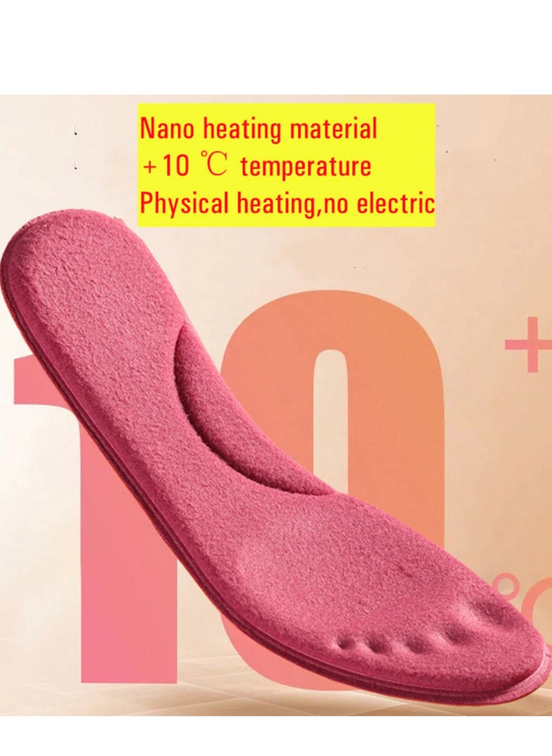Generic Self-Heating Insoles, Feet Warm Memory Foam Arch Support Insoles Winter Sports Shoes Self-heating Shoe Pads, for Trainers, Sports, Warm Health Gift Women and Men (Pink, 39-40)  - Image 3