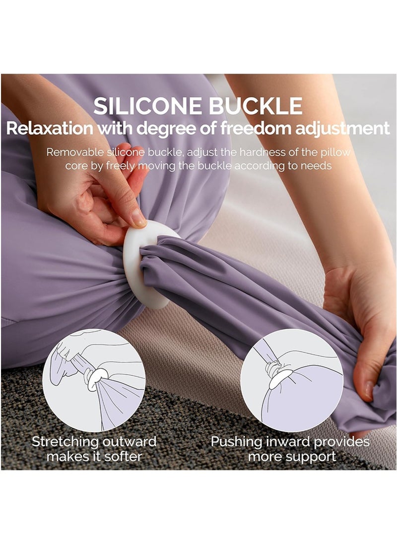 VUCATIN Adjustable Pregnancy Body Pillow with Particle Filling, Auto-Shaping Maternity Sleep Pillow for Back, Belly and Legs, Side Sleeper Support Pillow for Pregnant Women (Grey) - Image 5