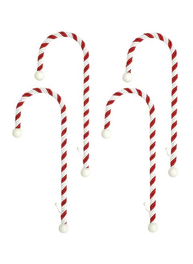 HAUTE DECOR Haute Decor Candy Cane Stocking Holder (Classic Red & White, 4-Pack) - Lightweight Christmas Stocking Hanger, Holds up to 10 pounds - Image 1