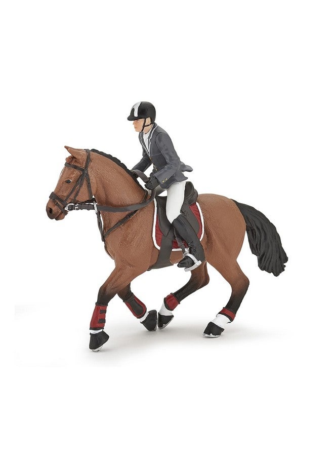 Papo - Hand-Painted - Figurine - Horses,Foals and Ponies - Competition Horse with Rider-51561 - Collectible - for Children - Suitable for Boys and Girls - from 3 Years Old - Image 1