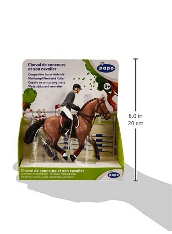 Papo - Hand-Painted - Figurine - Horses,Foals and Ponies - Competition Horse with Rider-51561 - Collectible - for Children - Suitable for Boys and Girls - from 3 Years Old - Image 3