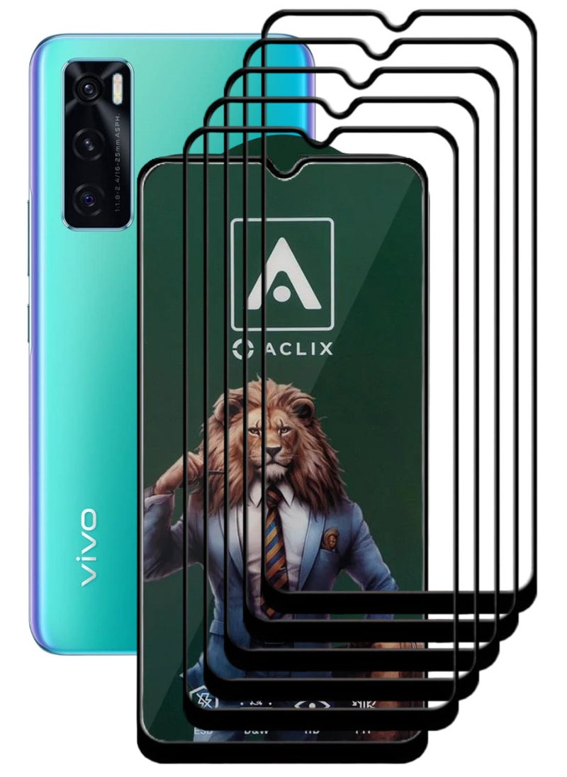 ACLIX 5 Pieces Antistatic ESD Dustproof Premium Quality High Definition Tempered Glass Screen Protector Designed For vivo V20 SE - Image 1