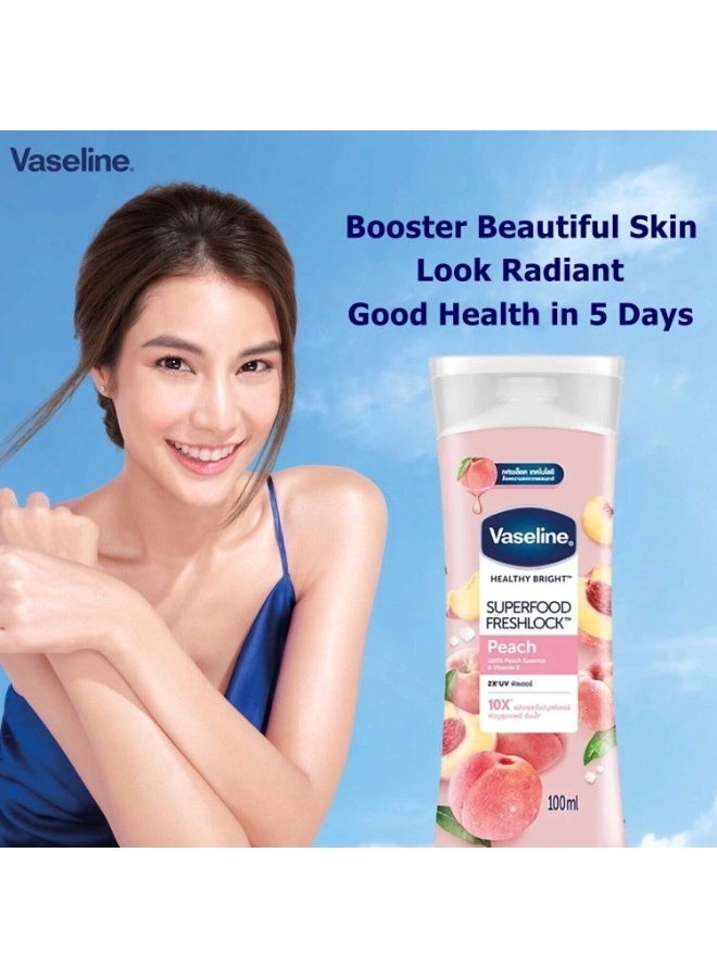 فازلين لوشن سوبر فود فريشلوك بنكهة الخوخ 100 مل - Image 5