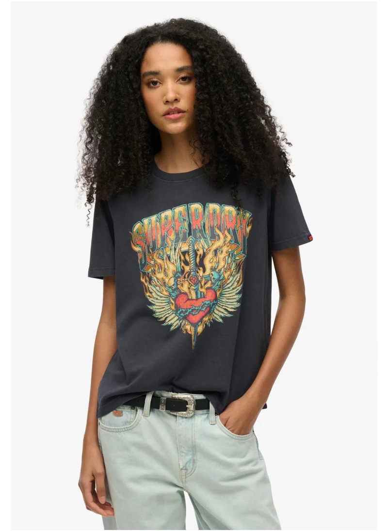 سوبر دراي Biker Rock Graphic Relaxed Tee