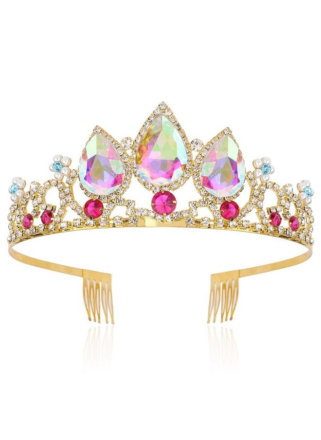 Velscrun - Girls Rapunzel Crown, Crowns For Girls, Princess Crown For Girls, Girls Tiaras Headband, Girls Crown Princess Tiara, Multicolored Crown Headbands For Birthday Party And Halloween Cosplay - Image 1