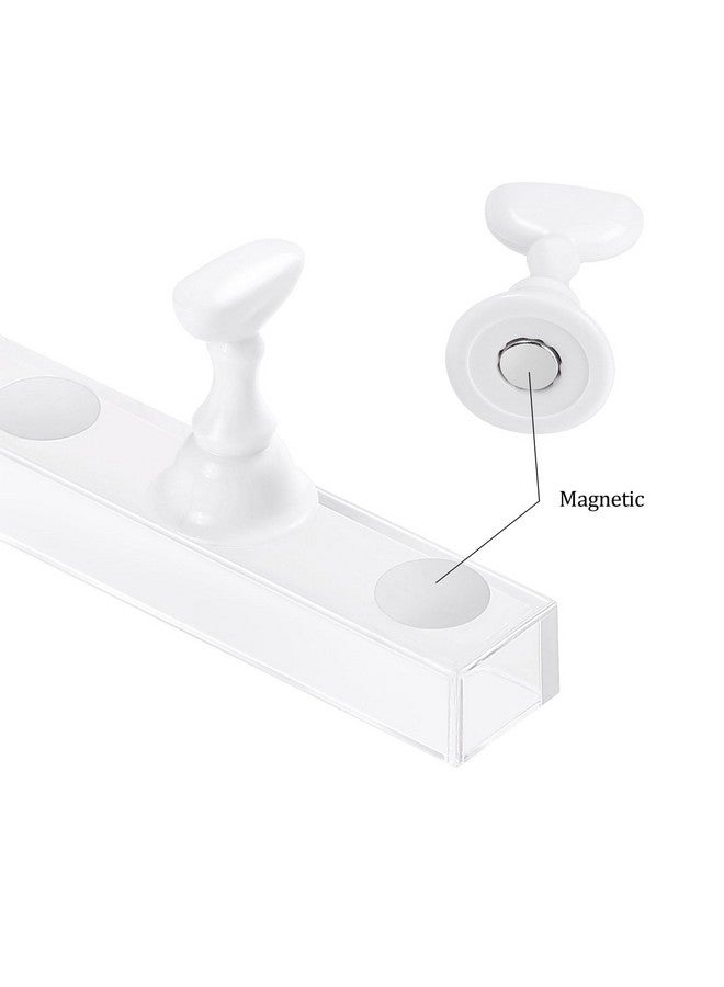 ايلير سايكل حامل عرض أظافر أكريليك، حامل كريستال أظافر DIY، حوامل تدريب مغناطيسية مع معجون طين لاصق قابل لإعادة الاستخدام لطرف الأظافر الصناعية، أداة مانيكير (2 أبيض) - Image 2