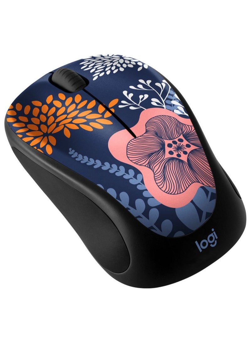 Logitech Design Collection Limited Edition Wireless 3-button Ambidextrous Mouse with Colorful Designs - Forest Floral Multicolour - Image 1