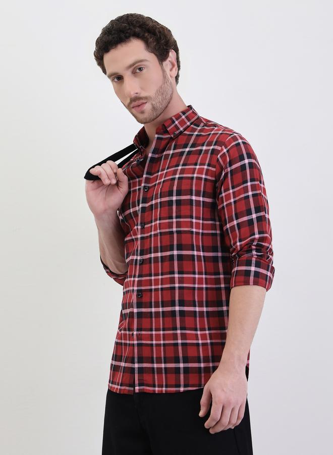 Styli Checked Regular Fit Long Sleeve Shirt - Image 5