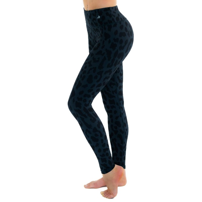CompressionZ Compression Leggings for Women Waisted Performance Tummy Control Gym, Pilates, Travel, Yoga, Workout Pants Super High Waist Leopard Black Medium - Image 1
