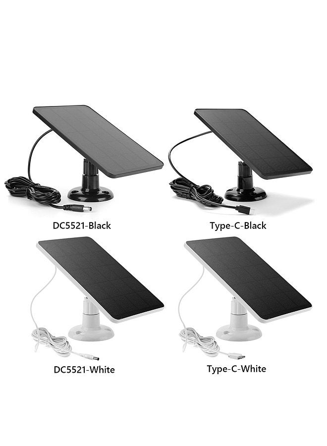 Generic Solar Panel for Security Camera IP6 Waterproof 360 Degrees Adjustable Continuous Power with 10W 5V Charging Solar Panels with DC5521 Port / 9.8 Ft Charging Cable Fit for Doorbell Monitoring Camera  - Image 2