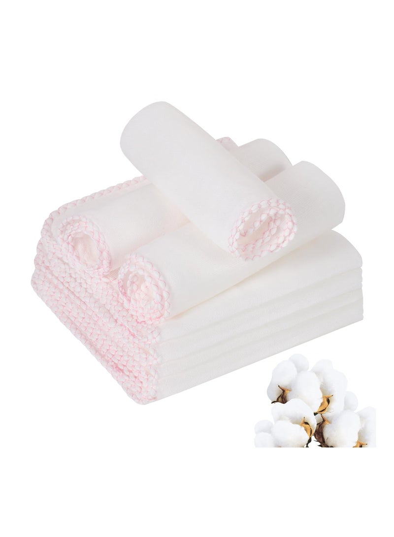 Zikra 10 Pack of Reusable Cotton Muslin Face Cloths - Soft Cleansing Towels for Makeup Removal and Facial Cleaning, Ideal for Baby Bibs and Daily Skincare Routine. - Image 1