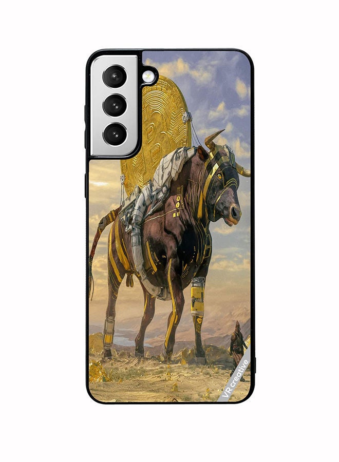 VR CREATIVE Protective Case Cover For Samsung Galaxy S22 5G Bitcoin Horse Design Multicolour - Image 1