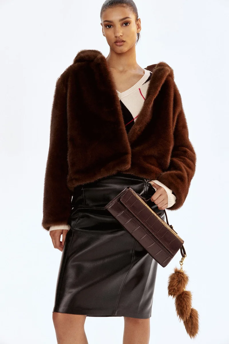 H&M Coated pencil skirt